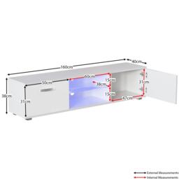 Lassic Vida Designs Cosmo 2 Door Multi LED TV Unit 160cm - thumbnail 2