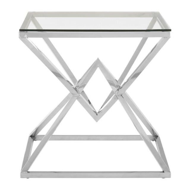 Interiors by Premier Allure Square Silver Finish End Table