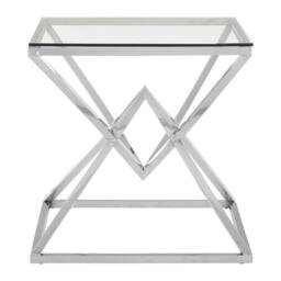 Interiors by Premier Allure Square Silver Finish End Table