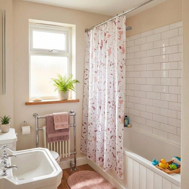 Croydex Terrazzo Print Shower Curtain - image 1