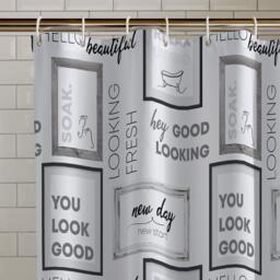 Catherine Lansfield Relax and Unwind Shower Curtain - thumbnail 2