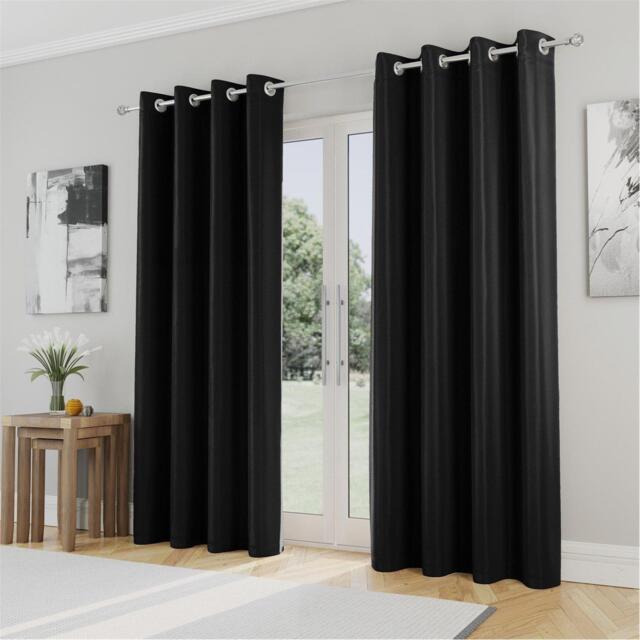 Enhanced Living Plain Supersoft Thermal Blockout Eyelet Curtains - image 1
