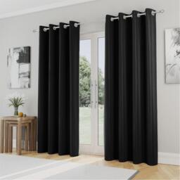 Enhanced Living Plain Supersoft Thermal Blockout Eyelet Curtains - thumbnail 1