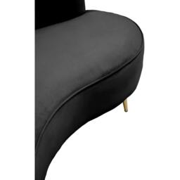 Interiors by Premier Hasna Three Seat Black Velvet Sofa - thumbnail 5