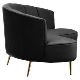 Interiors by Premier Hasna Three Seat Black Velvet Sofa - thumbnail 3