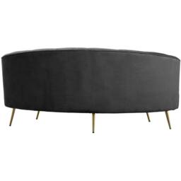 Interiors by Premier Hasna Three Seat Black Velvet Sofa - thumbnail 2