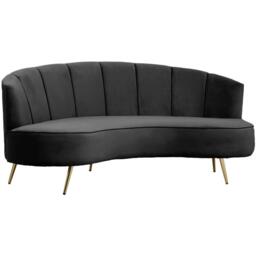 Interiors by Premier Hasna Three Seat Black Velvet Sofa - thumbnail 4
