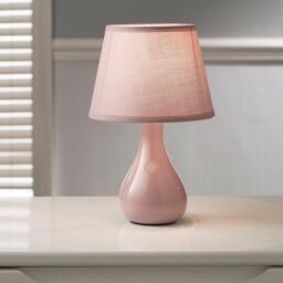 K Living Calvin Small Ceramic Pink Table Lamp & Shade - thumbnail 2