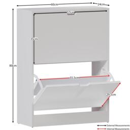 Lassic Vida Designs 2 Drawer Shoe Cabinet (Handle less) - thumbnail 2