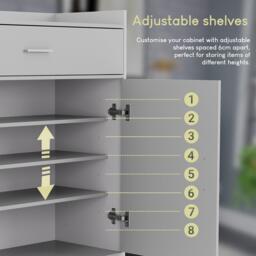 Lassic Vida Designs Dalby 2 Door 1 Drawer Shoe Cabinet - thumbnail 5