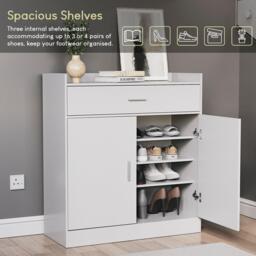 Lassic Vida Designs Dalby 2 Door 1 Drawer Shoe Cabinet - thumbnail 4