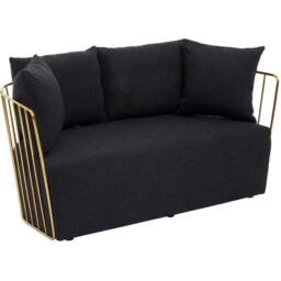 Fifty Five South Azalea Two Seat Black Fabric Sofa