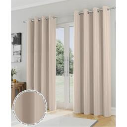 Enhanced Living Supersoft Natural Thermal Blockout Eyelet Curtains