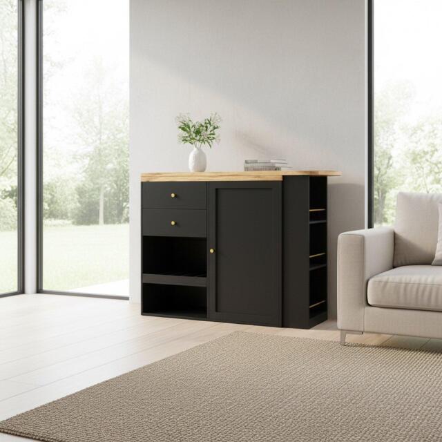 Urban Meuble Modern Black Sideboard Cabinet - image 1