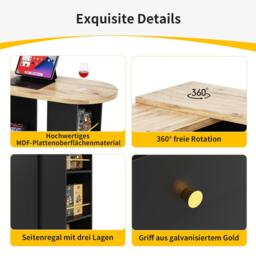 Urban Meuble Modern Black Sideboard Cabinet - thumbnail 7