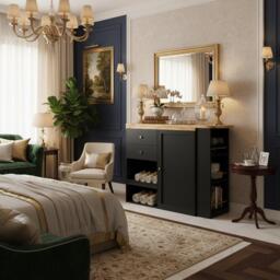 Urban Meuble Modern Black Sideboard Cabinet - thumbnail 3