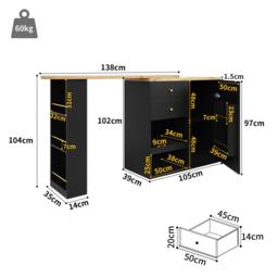 Urban Meuble Modern Black Sideboard Cabinet - thumbnail 4