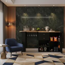Urban Meuble Modern Black Sideboard Cabinet - thumbnail 2