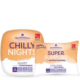 Slumberdown Chilly Nights 15 Tog Duvet & 2 Super Support Pillow - thumbnail 1