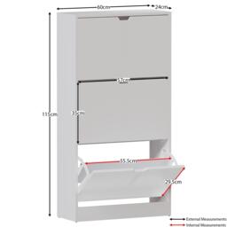 Lassic Vida Designs 3 Drawer Shoe Cabinet (Handless) - thumbnail 2