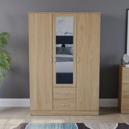 Lassic Vida Designs Riano 3 Door 2 Drawer Mirror Wardrobe - thumbnail 3