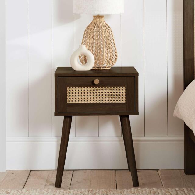 Birlea Croxley 1 Drawer Rattan Bedside - image 1