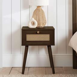 Birlea Croxley 1 Drawer Rattan Bedside - thumbnail 1