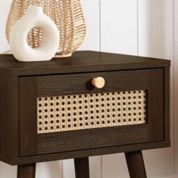 Birlea Croxley 1 Drawer Rattan Bedside - thumbnail 8
