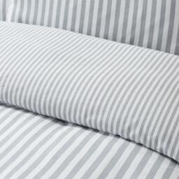 Catherine Lansfield Brushed Stripe Cotton Reversible Duvet Cover Set - thumbnail 4