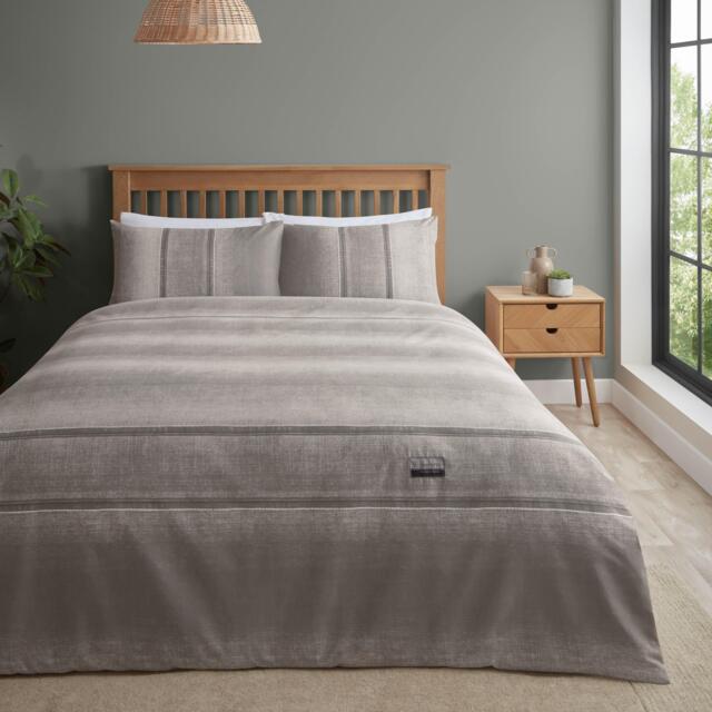 Catherine Lansfield Denim Print Cotton Reversible Duvet Cover Set - image 1