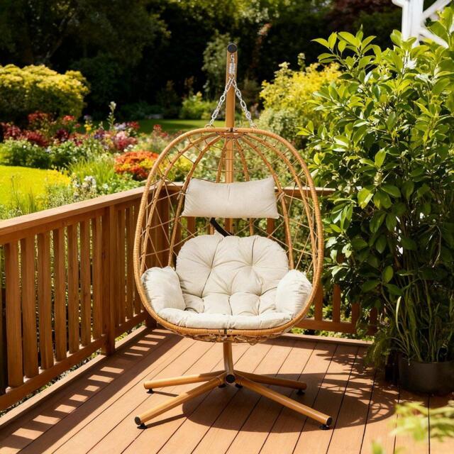 Breeins Swing Hanging Egg Chair with Cushion and Pillow