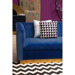 Interiors by Premier Opal 3 Seat Deep Blue Sofa - thumbnail 6