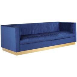 Interiors by Premier Opal 3 Seat Deep Blue Sofa - thumbnail 4