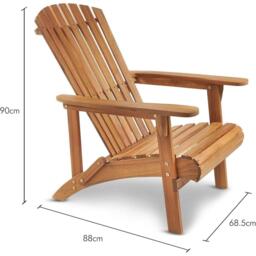 VonHaus Hudson Adirondack Chair - thumbnail 3