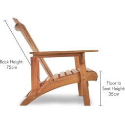 VonHaus Hudson Adirondack Chair - thumbnail 6