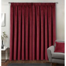 Enhanced Living Oxford Red Velvet 100% Blackout Tape Top Curtains - thumbnail 5