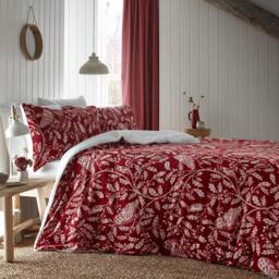 Dreams and Drapes Christmas Woodland Owls Duvet Cover Set in Sage - thumbnail 3