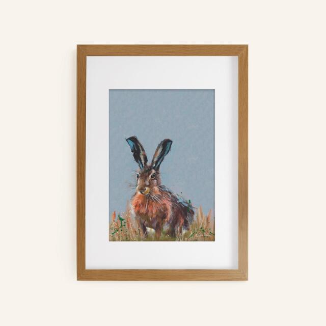 Laura Ashley Hare Print in a Wood Frame - image 1