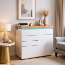 Urban Meuble Modern White Console Table with Ample Storage - thumbnail 2