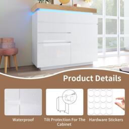 Urban Meuble Modern White Console Table with Ample Storage - thumbnail 8