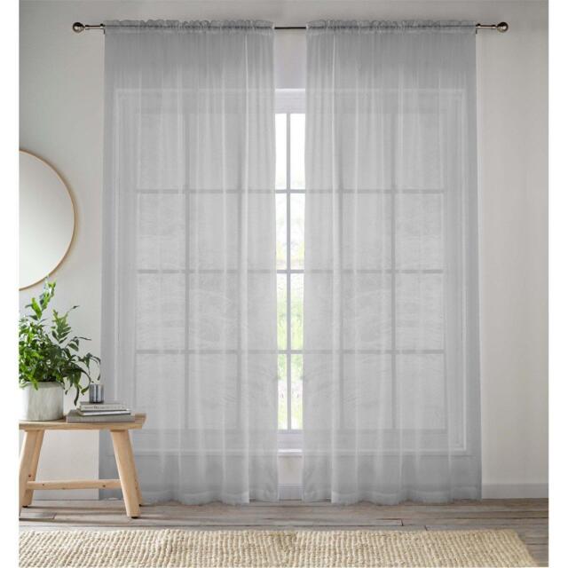 Enhanced Living 2 Plain Sheer Voile Panels with Rod Pocket (Pair) - image 1