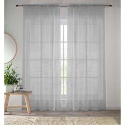 Enhanced Living 2 Plain Sheer Voile Panels with Rod Pocket (Pair)