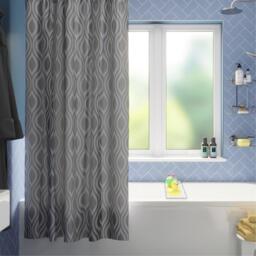 Croydex Medallion Textile Shower Curtain