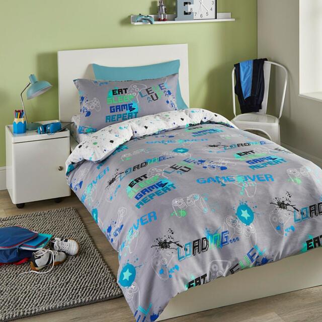Bedlam Game Glow in the Dark Kids Duvet Cover Set in Grey - image 1
