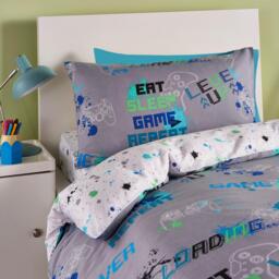 Bedlam Game Glow in the Dark Kids Duvet Cover Set in Grey - thumbnail 3