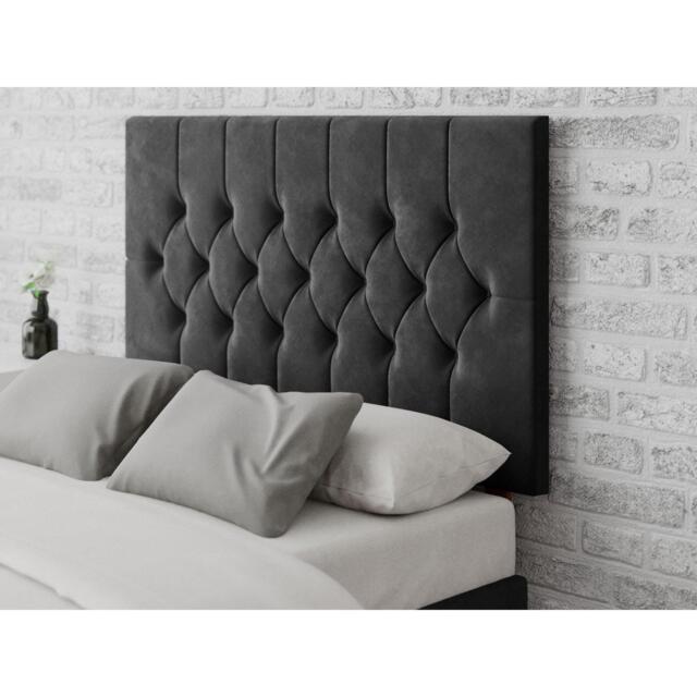 Aspire Olivier 80 cm Headboard, Plush Velvet Fabric, Navy - image 1
