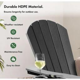 VonHaus Westport Black Adirondack Chair - thumbnail 6