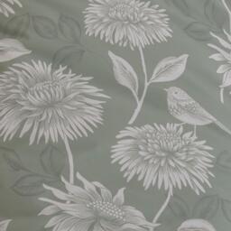 Dreams and Drapes Chrysanthemum Pencil Pleat Curtains in Blue - thumbnail 3