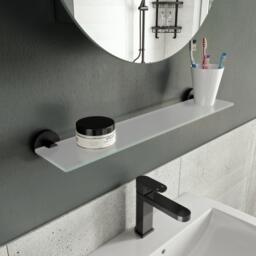 Croydex Epsom Black Flexi-Fix - Glass Shelf - thumbnail 1