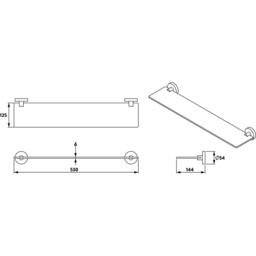 Croydex Epsom Black Flexi-Fix - Glass Shelf - thumbnail 6